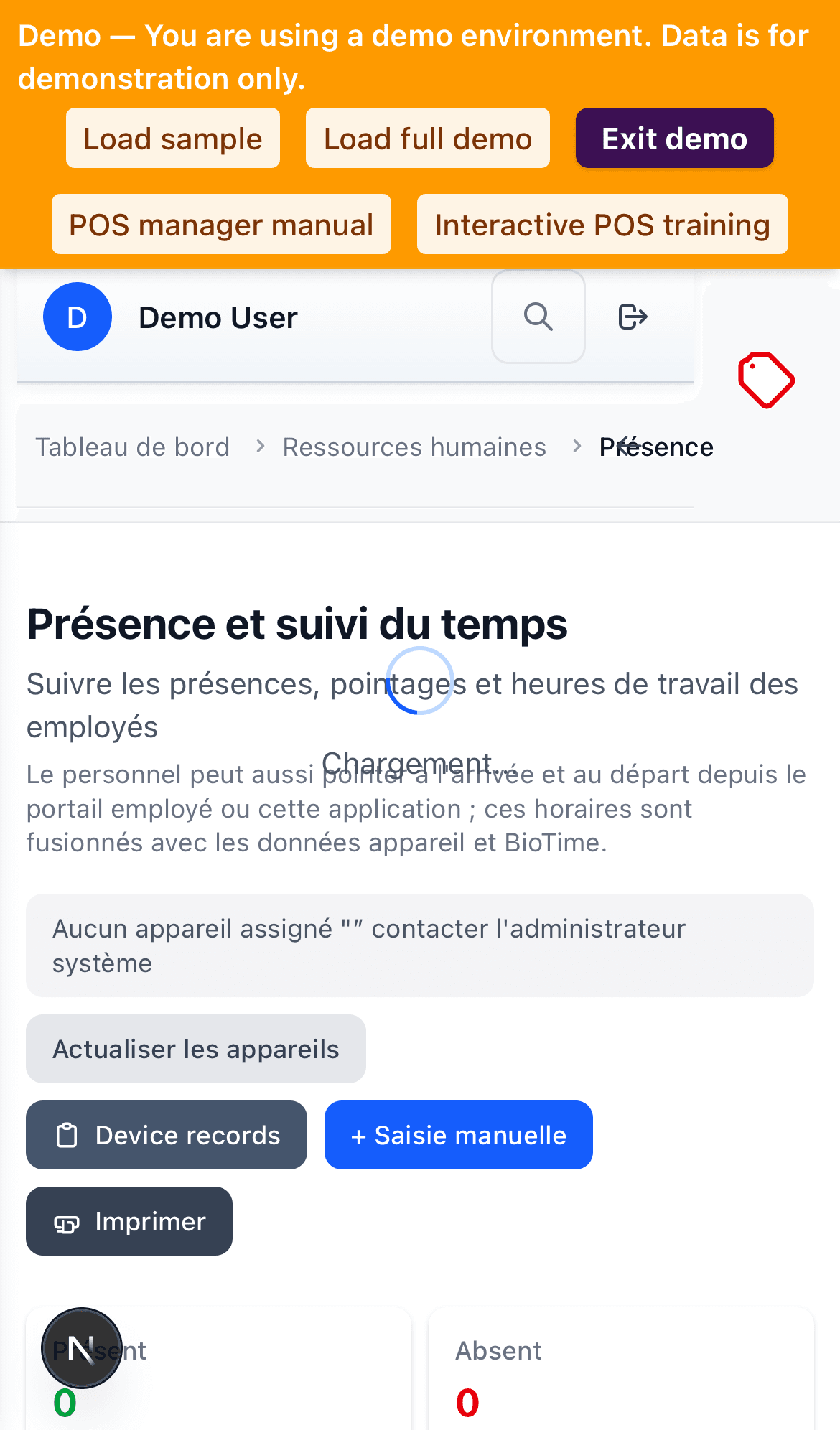 Pointage mobile